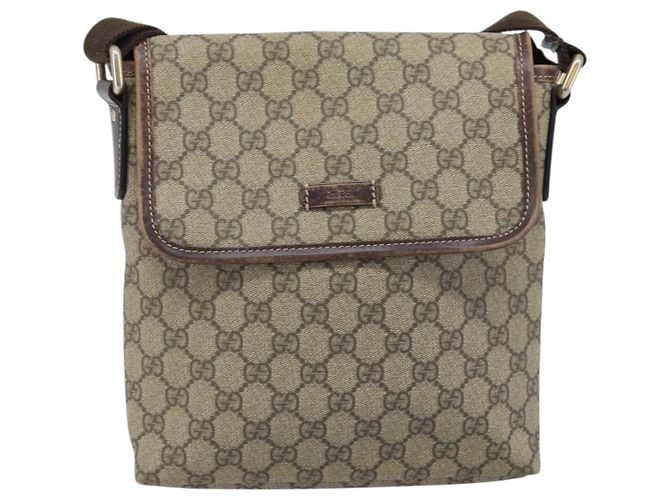 Gucci Borsa a Spalla GG Supreme PVC Oro Beige 223666 Auth ka3073A D'oro - vista 13