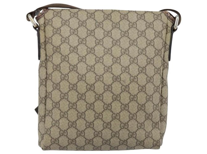 Gucci Borsa a Spalla GG Supreme PVC Oro Beige 223666 Auth ka3073A D'oro - vista 2