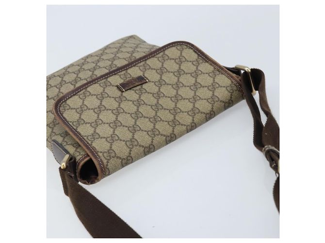 Gucci Borsa a Spalla GG Supreme PVC Oro Beige 223666 Auth ka3073A D'oro - vista 6