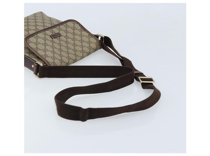 Gucci Borsa a Spalla GG Supreme PVC Oro Beige 223666 Auth ka3073A D'oro - vista 7