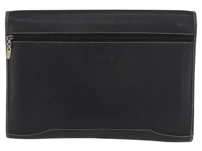 LOEWE Cartella in Pelle Nera Oro Auth bs33968 Nero D'oro - vista 2
