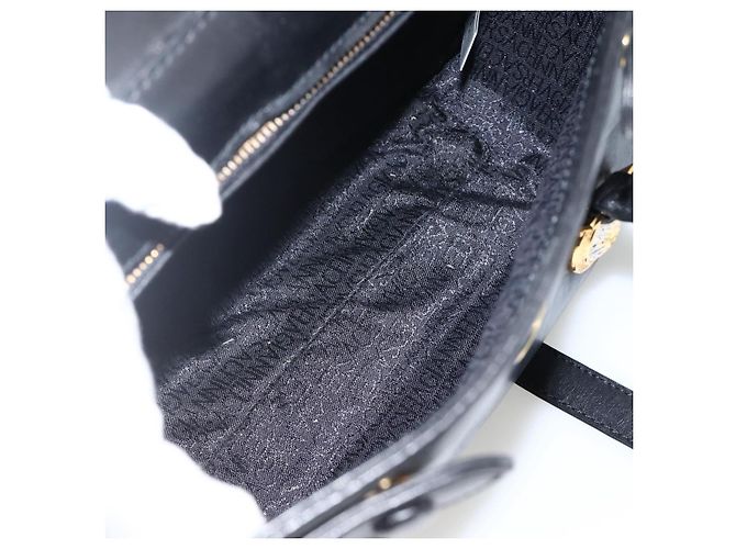 Borsa a Spalla Gianni Versace in Pelle Embossata Nera Oro Auth BA11363 Nero D'oro - vista 11