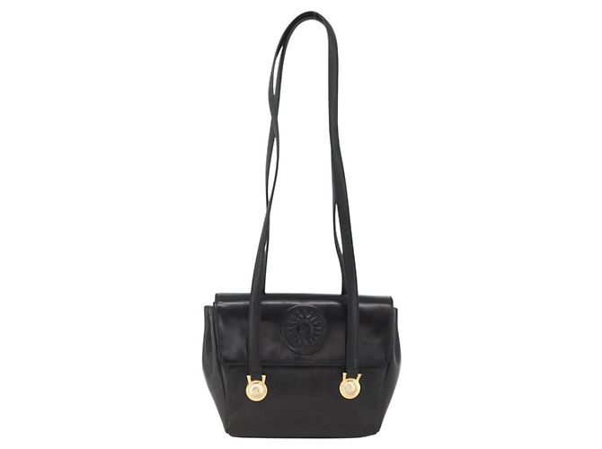 Borsa a Spalla Gianni Versace in Pelle Embossata Nera Oro Auth BA11363 Nero D'oro - vista 13