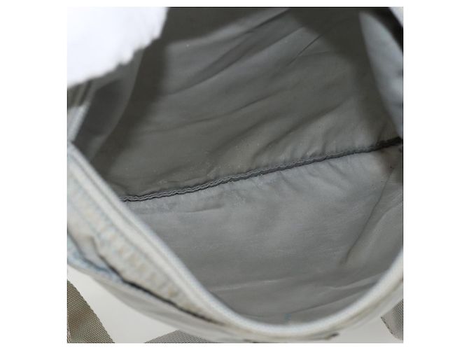 PRADA Schultertasche Nylon Grau Silber Authentisch 174005 Braun - Ansicht 11