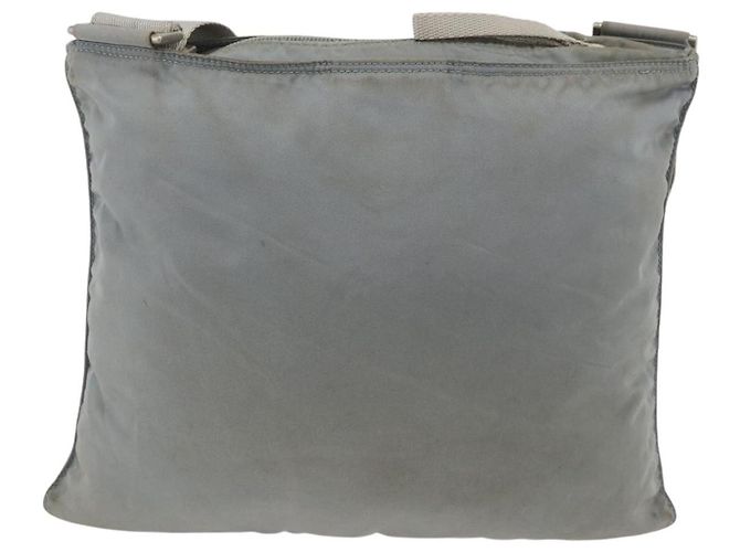 PRADA Schultertasche Nylon Grau Silber Authentisch 174005 Braun - Ansicht 2
