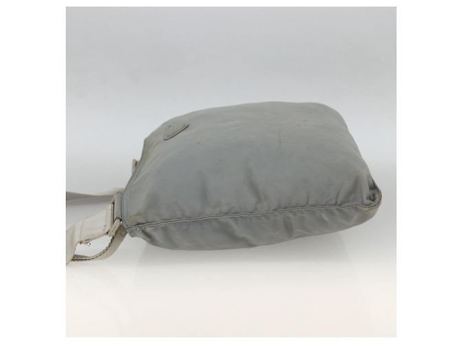 PRADA Schultertasche Nylon Grau Silber Authentisch 174005 Braun - Ansicht 3