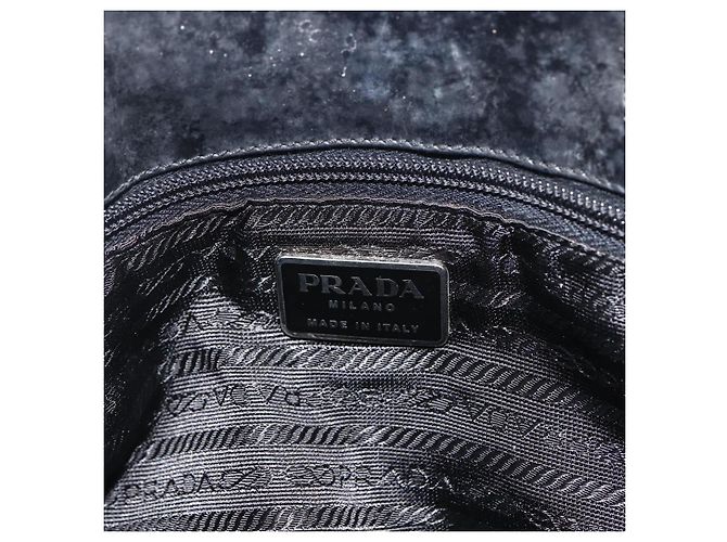 PRADA Handtasche aus grauem Silber-Canvas authentisch ti3797 Braun - Ansicht 17