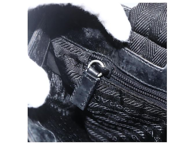 PRADA Handtasche aus grauem Silber-Canvas authentisch ti3797 Braun - Ansicht 21