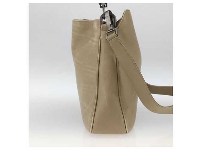 Borsa a mano in pelle GUCCI Bamboo 2way Beige Argento 001 1638 Auth ep13860 - vista 3