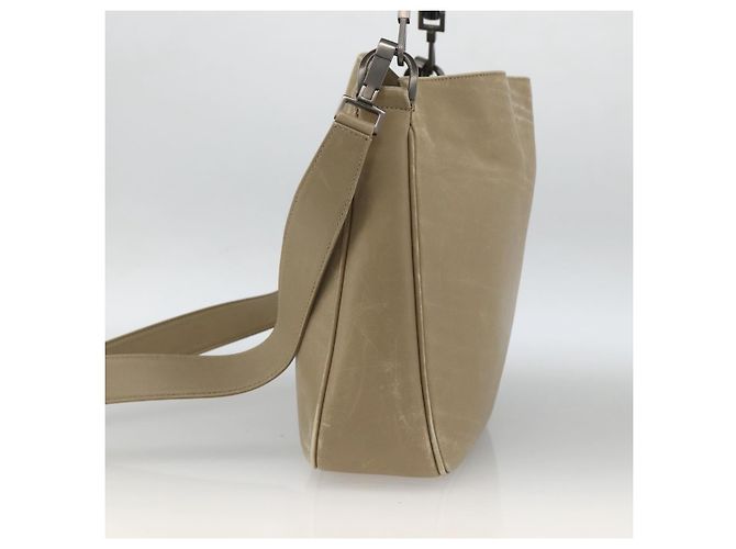 Borsa a mano in pelle GUCCI Bamboo 2way Beige Argento 001 1638 Auth ep13860 - vista 4