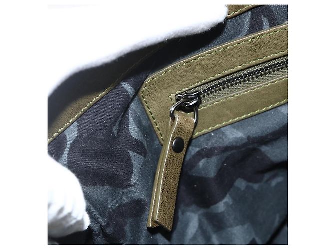 Borsa a mano in pelle khaki con borchie Jimmy Choo Auth BA11453 Cachi - vista 11