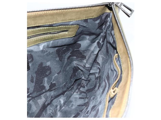 Borsa a mano in pelle khaki con borchie Jimmy Choo Auth BA11453 Cachi - vista 18