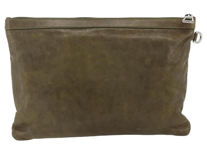 Borsa a mano in pelle khaki con borchie Jimmy Choo Auth BA11453 Cachi - vista 2