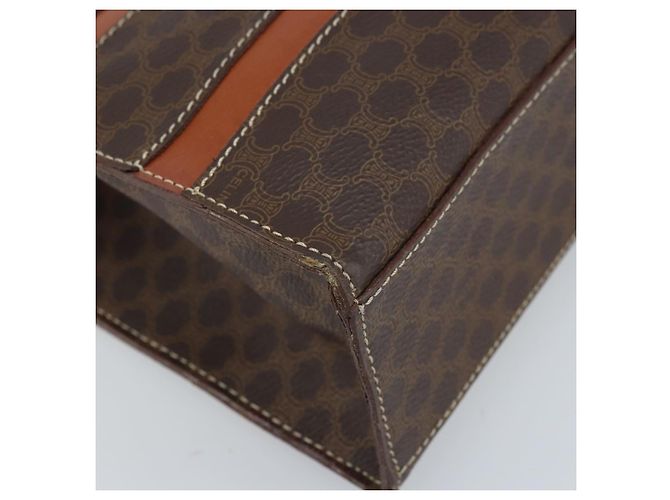Céline Borsa a mano in tela Macadam CELINE in pelle PVC marrone e oro Auth bs33972 D'oro - vista 14