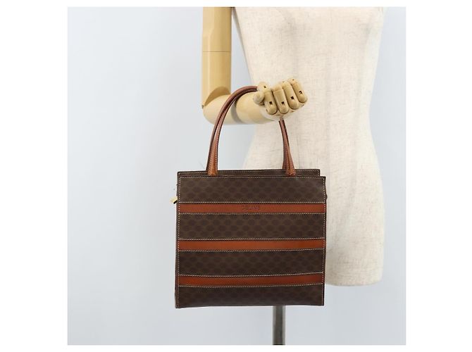 Céline Borsa a mano in tela Macadam CELINE in pelle PVC marrone e oro Auth bs33972 D'oro - vista 22