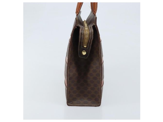 Céline Borsa a mano in tela Macadam CELINE in pelle PVC marrone e oro Auth bs33972 D'oro - vista 3