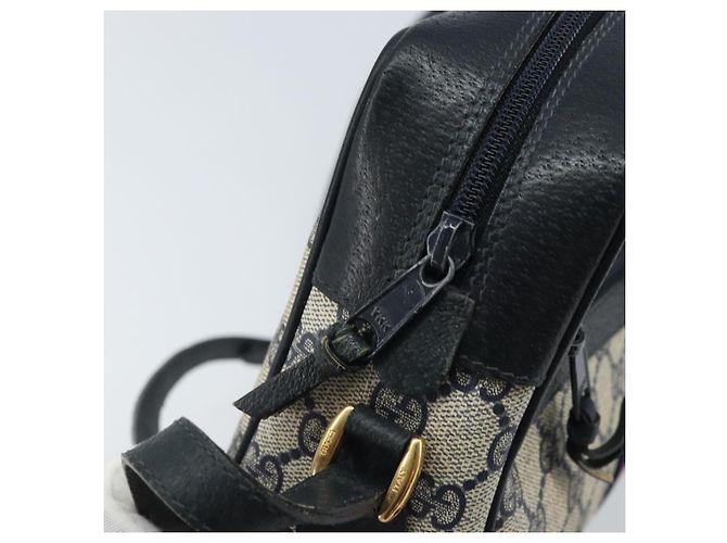 GUCCI GG Supreme Sherry Line Shoulder Bag PVC Navy Gold 56 02 005 Auth ARZ102 Golden Navy blue - view 10