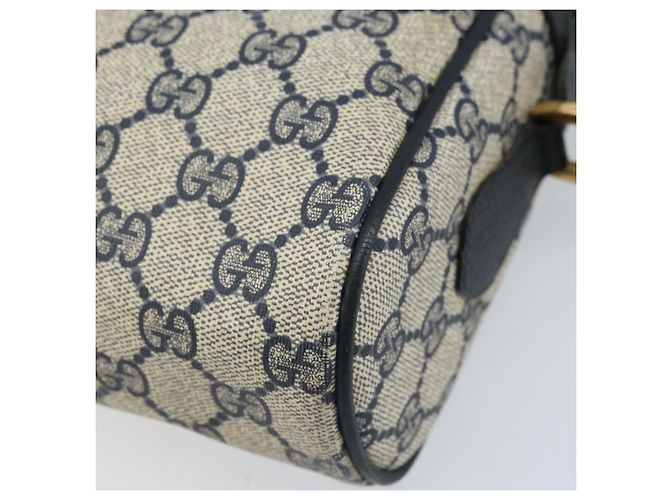 GUCCI GG Supreme Sherry Line Shoulder Bag PVC Navy Gold 56 02 005 Auth ARZ102 Golden Navy blue - view 15