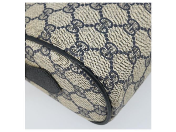 GUCCI GG Supreme Sherry Line Shoulder Bag PVC Navy Gold 56 02 005 Auth ARZ102 Golden Navy blue - view 16