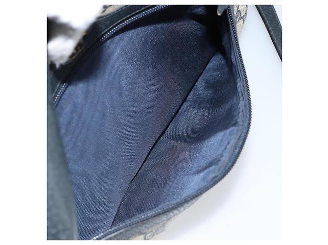 GUCCI GG Supreme Sherry Line Shoulder Bag PVC Navy Gold 56 02 005 Auth ARZ102 Golden Navy blue - view 23