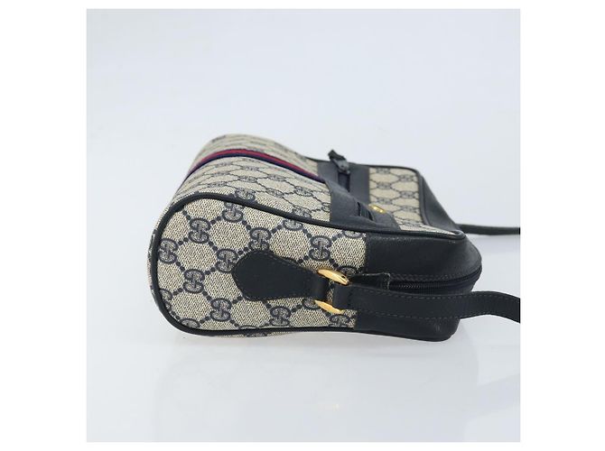 GUCCI GG Supreme Sherry Line Shoulder Bag PVC Navy Gold 56 02 005 Auth ARZ102 Golden Navy blue - view 3