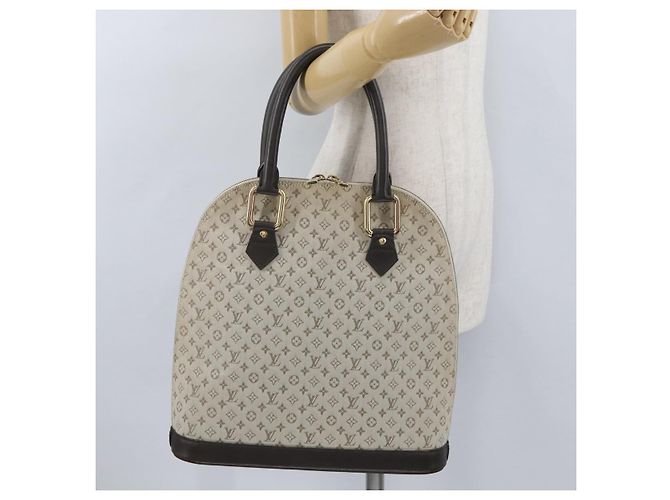 LOUIS VUITTON Borsa a Mano Mini Alma Haut Monogramma Khaki M92203 LV Auth BA11248 Cachi - vista 22