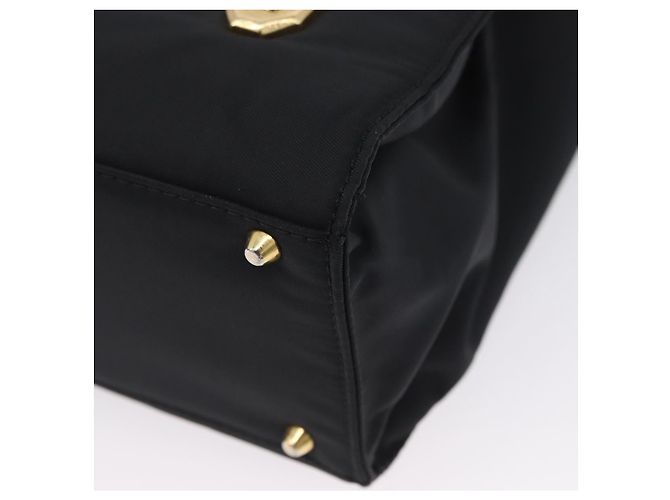 Borsa a mano Gianni Versace in nylon nero e oro Auth bs33883 D'oro - vista 16