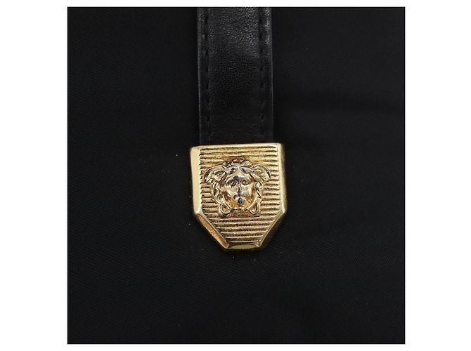 Borsa a mano Gianni Versace in nylon nero e oro Auth bs33883 D'oro - vista 17