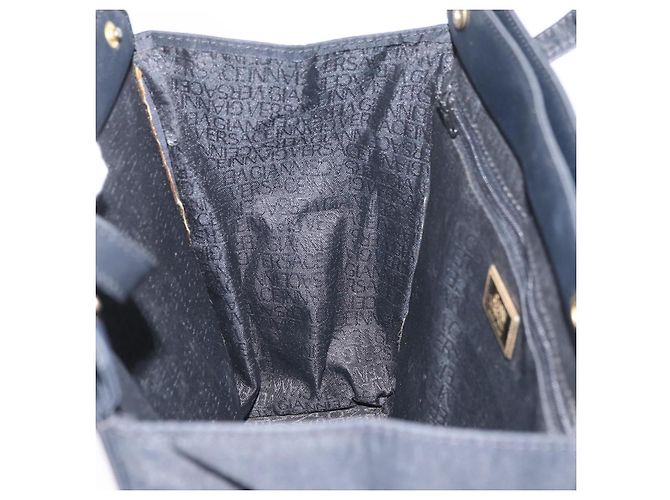 Borsa a mano Gianni Versace in nylon nero e oro Auth bs33883 D'oro - vista 19