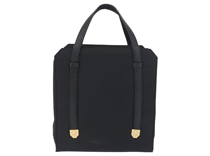 Borsa a mano Gianni Versace in nylon nero e oro Auth bs33883 D'oro - vista 2