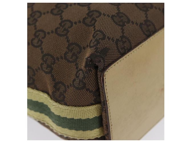 Borsa Tote GG Canvas Sherry Line Gucci Marrone Argento 31244 Auth BSZ281 - vista 10