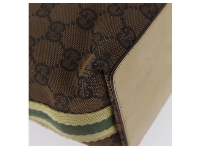 Borsa Tote GG Canvas Sherry Line Gucci Marrone Argento 31244 Auth BSZ281 - vista 15