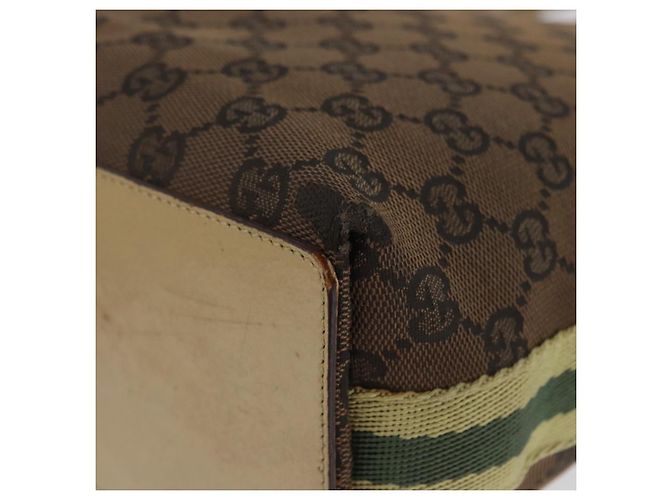 Borsa Tote GG Canvas Sherry Line Gucci Marrone Argento 31244 Auth BSZ281 - vista 16