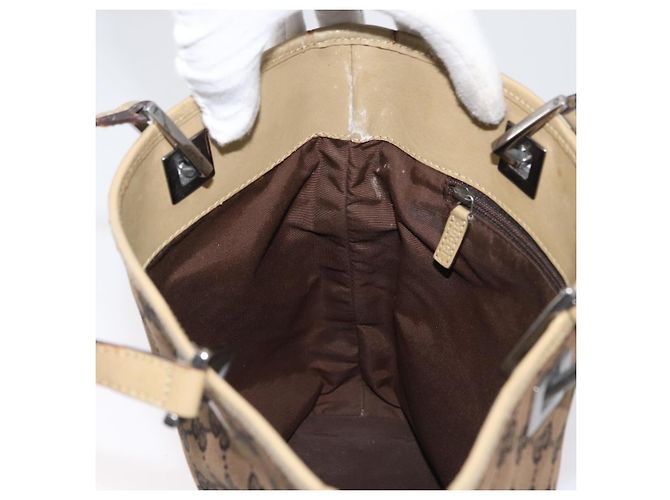 Borsa Tote GG Canvas Sherry Line Gucci Marrone Argento 31244 Auth BSZ281 - vista 20