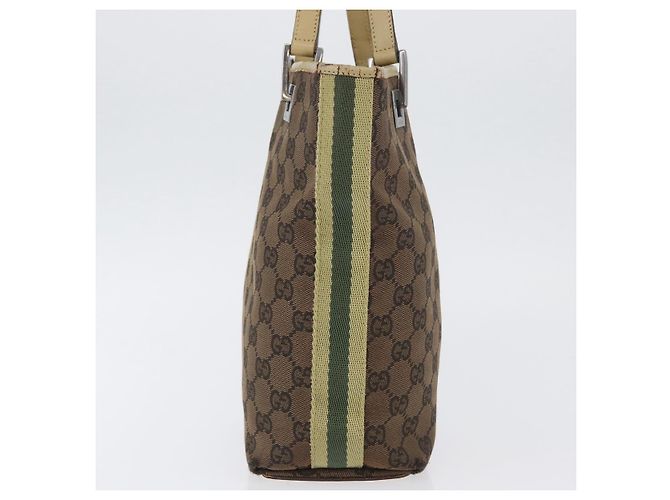 Borsa Tote GG Canvas Sherry Line Gucci Marrone Argento 31244 Auth BSZ281 - vista 3