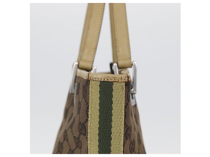 Borsa Tote GG Canvas Sherry Line Gucci Marrone Argento 31244 Auth BSZ281 - vista 5