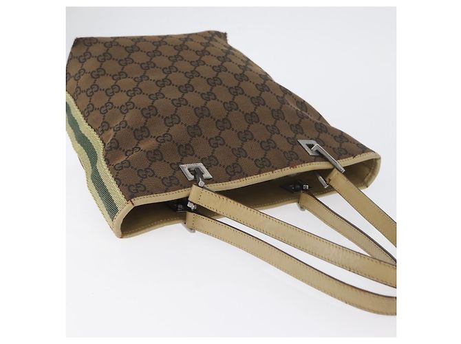 Borsa Tote GG Canvas Sherry Line Gucci Marrone Argento 31244 Auth BSZ281 - vista 7