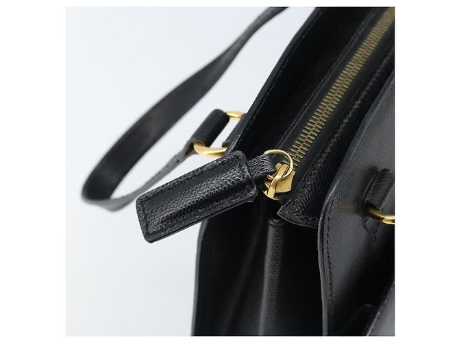 Céline Borsa a mano CELINE in pelle nera e oro Auth ARZ426A Nero D'oro - vista 10