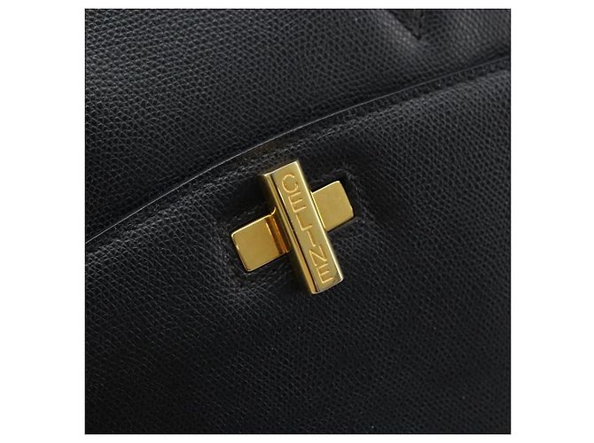 Céline Borsa a mano CELINE in pelle nera e oro Auth ARZ426A Nero D'oro - vista 17