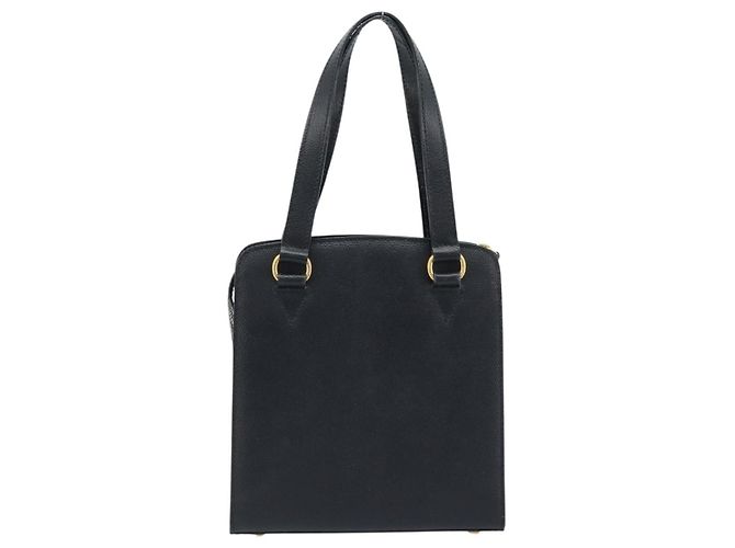 Céline Borsa a mano CELINE in pelle nera e oro Auth ARZ426A Nero D'oro - vista 2