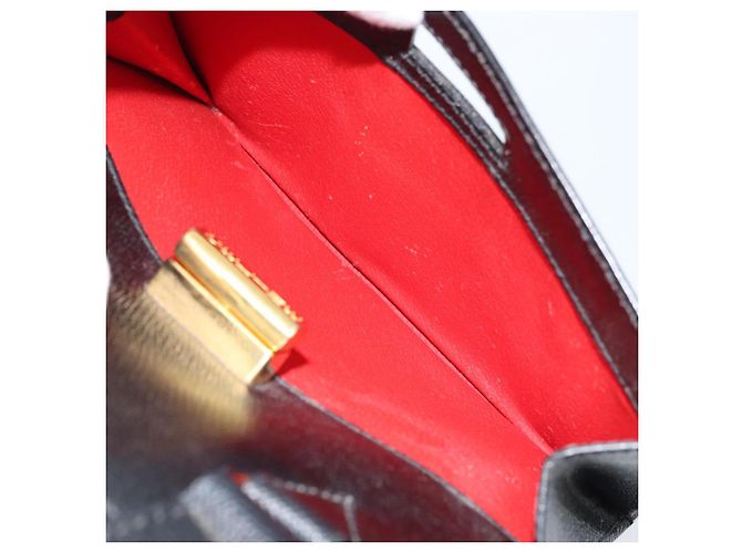 Céline Borsa a mano CELINE in pelle nera e oro Auth ARZ426A Nero D'oro - vista 23