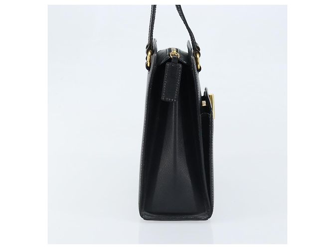 Céline Borsa a mano CELINE in pelle nera e oro Auth ARZ426A Nero D'oro - vista 4
