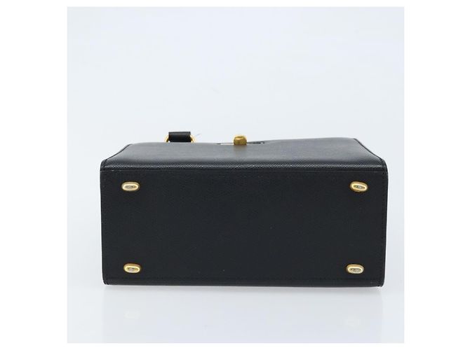 Céline Borsa a mano CELINE in pelle nera e oro Auth ARZ426A Nero D'oro - vista 5