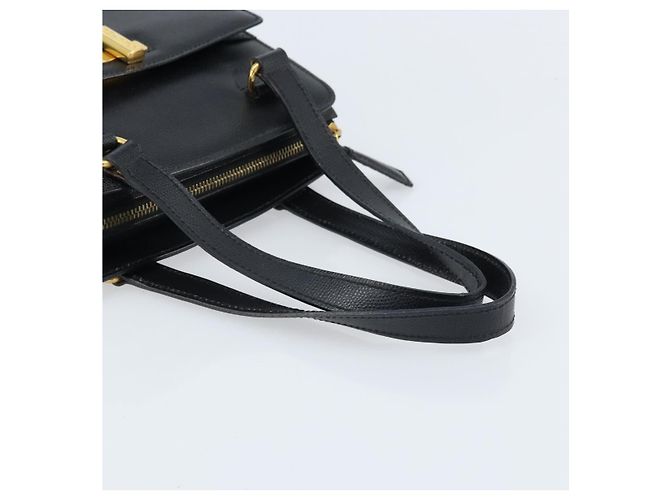 Céline Borsa a mano CELINE in pelle nera e oro Auth ARZ426A Nero D'oro - vista 7