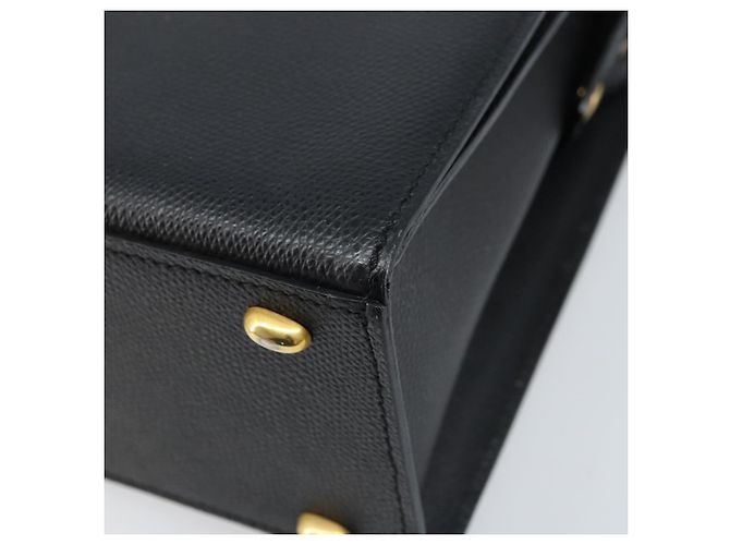 Céline Borsa a mano CELINE in pelle nera e oro Auth ARZ426A Nero D'oro - vista 9