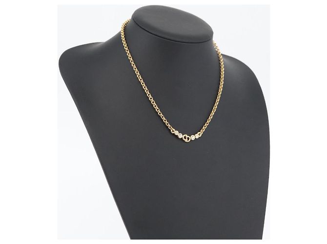 Collana Christian Dior metallo tono oro Auth BA11497 - vista 19