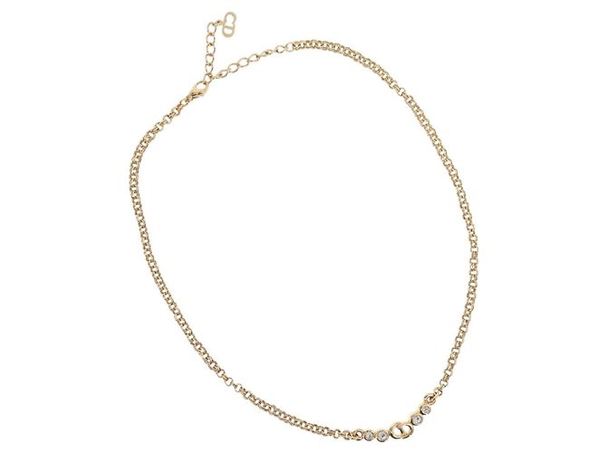 Collana Christian Dior metallo tono oro Auth BA11497 - vista 2