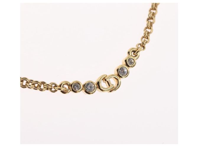 Collana Christian Dior metallo tono oro Auth BA11497 - vista 3