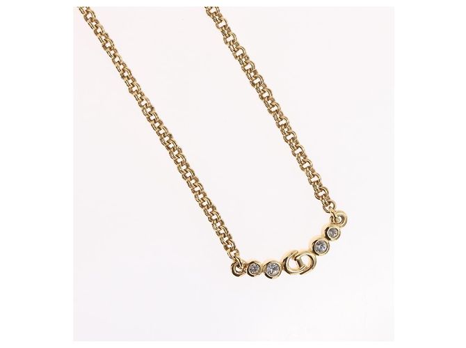 Collana Christian Dior metallo tono oro Auth BA11497 - vista 4
