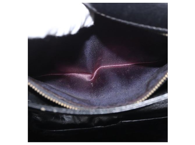 Borsa a Spalla CÉLINE Carrozza in Pelle Nera e Oro Auth SW1908 Nero D'oro - vista 11